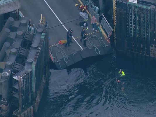 Man dies after car drives off ferry dock